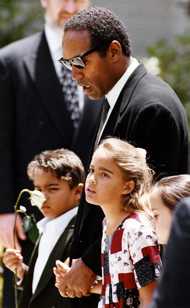 O.J. Simpson, Justin Simpson, Sydney Simpson, Nicole Brown Simpson Funeral, June 16, 1994